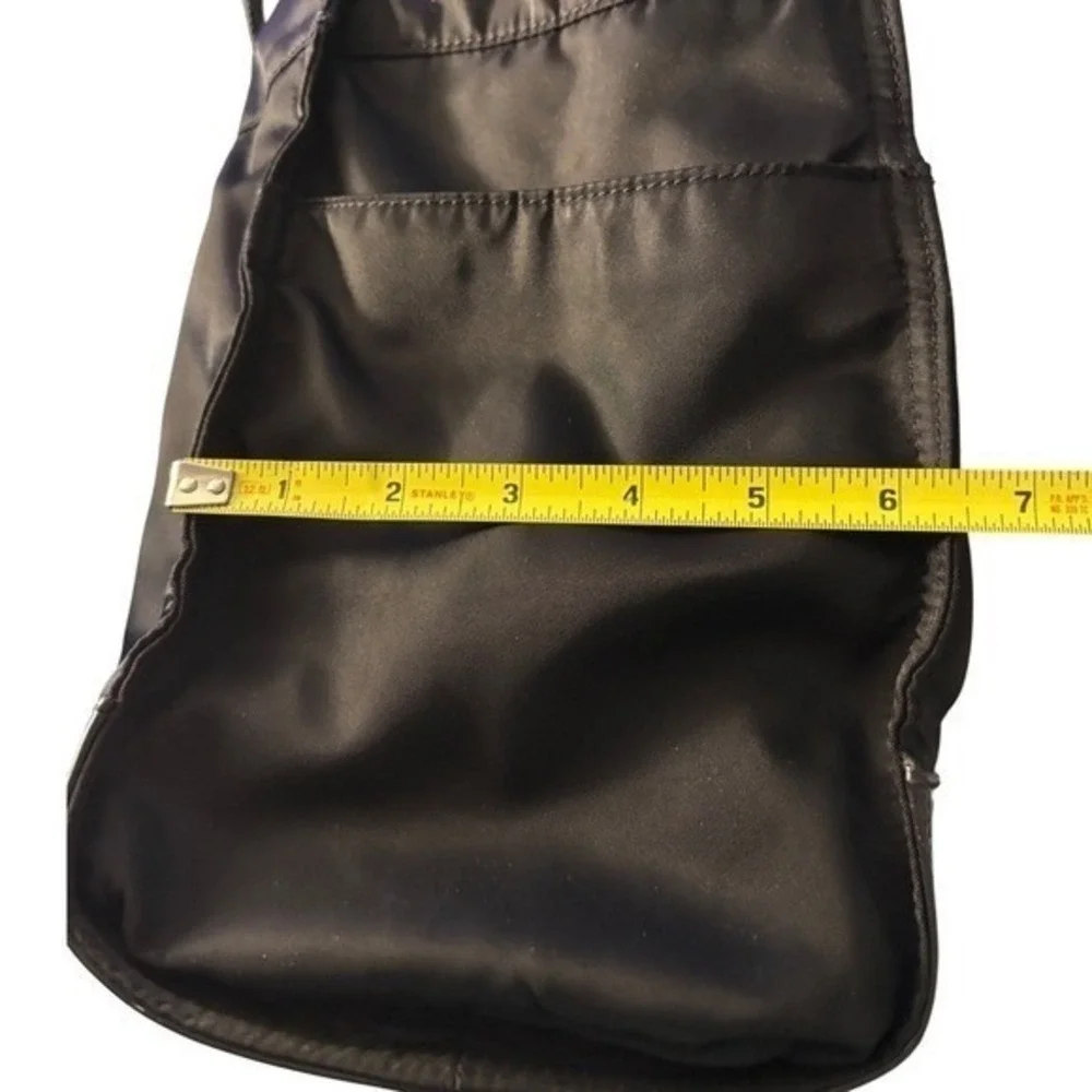 Tory Burch Black Nylon Patent Leather Trim Lightweight Everyday Tote Bag